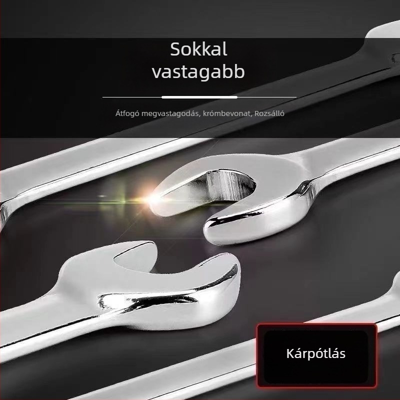 Kétfejű nyitott végű kulcs autójavításhoz, magas széntartalmú acél, felületkezelés: részletek, termékszám ALQ5QW3514RRWQ