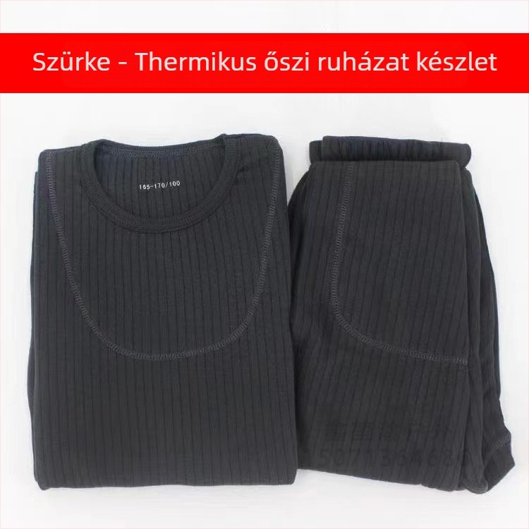 Őszi stílusú katonai ihletésű termikus ruházat készlet: felső hosszú ujjú és nadrág, vastagság 251–300 g/m², kerek nyakú, férfiak 18–40 évesek