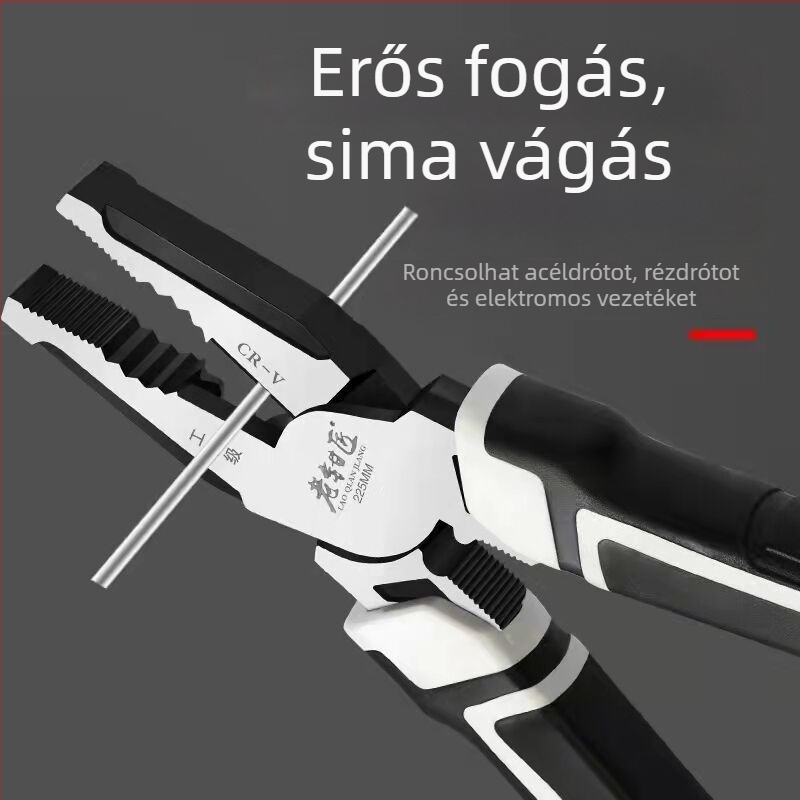 Villásfogó, többfunkciós excentrikus fogó, vágási átmérő 8 mm, fej hossza 105 mm, Old plier sorozat