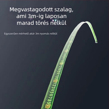 Mérőszalag – rozsdamentes acélból, fluoreszkáló skála, ütésálló és vágásálló kivitel – mérési tartomány 5–75 m