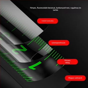 Mérőszalag – rozsdamentes acélból, fluoreszkáló skála, ütésálló és vágásálló kivitel – mérési tartomány 5–75 m