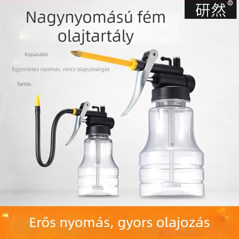 Motorolajtartály hosszú csővel, nagy nyomású, átlátszó test, puha kifúvó