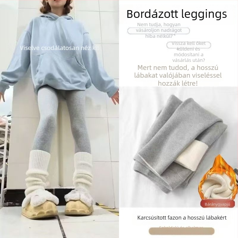 Női őszi-téli függőleges csíkos melegítő leggings fleece-bevonattal, magas derék, 3/4 hosszúságú, meleg