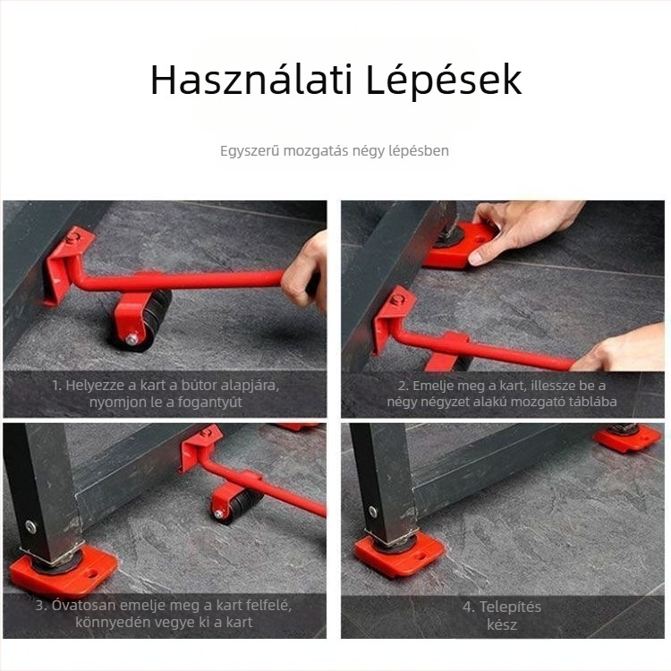 Öt részes nehéz tárgyak mozgató eszközök készlet – háztartási használatra, szétszerelési eszközök