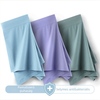 Férfiaknak készült varrat nélküli boxeralsó, puha bolyhos anyag, bélés a keresztnél Mulberry Silk, antibakteriális, egyszínű, pamutszerű érzet