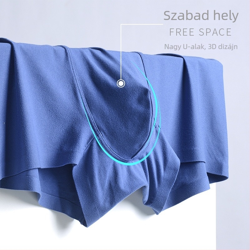 Férfiaknak készült varrat nélküli boxeralsó, puha bolyhos anyag, bélés a keresztnél Mulberry Silk, antibakteriális, egyszínű, pamutszerű érzet