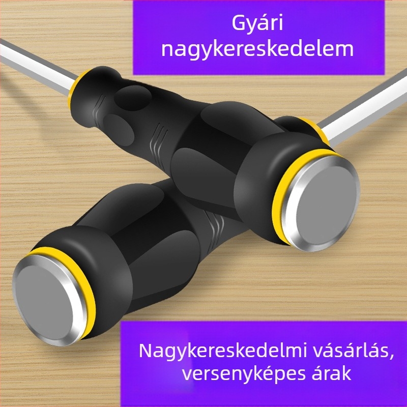 Phillips és lapos fejű csavarhúzó készlet, mágneses, króm-vanádium acélból, PP markolat, tömeg 0,12 kg