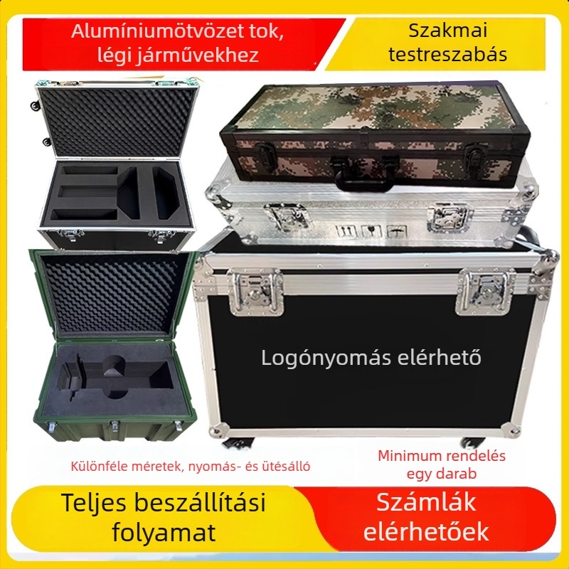 Személyre szabott alumínium repülőtok szerszámok és berendezések számára, EVA belsővel, tűzálló lemez és alumínium váz