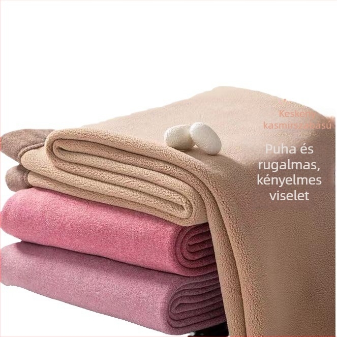 Női fleece-béléssel ellátott termo nadrág, testformázó, középmagas derekú, extrán vastag anyag, velúr bélés