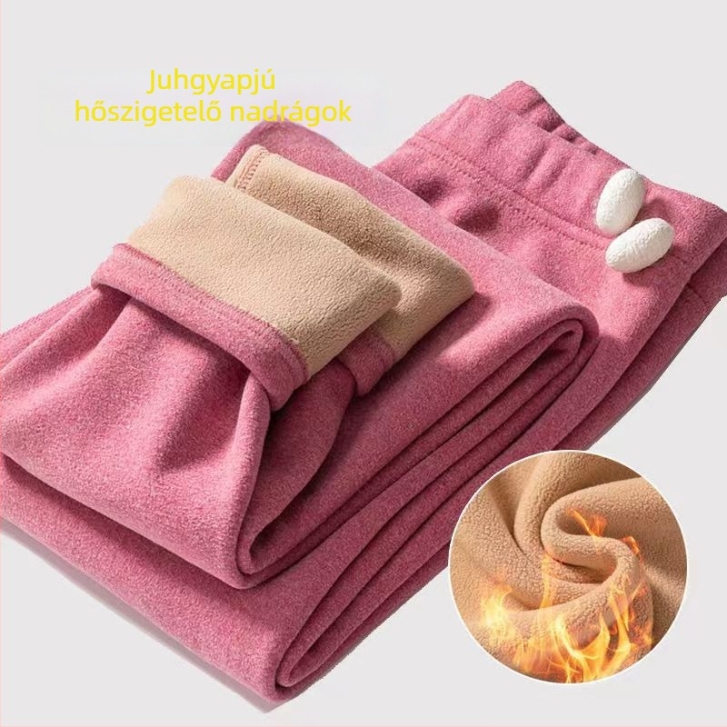 Női fleece-béléssel ellátott termo nadrág, testformázó, középmagas derekú, extrán vastag anyag, velúr bélés