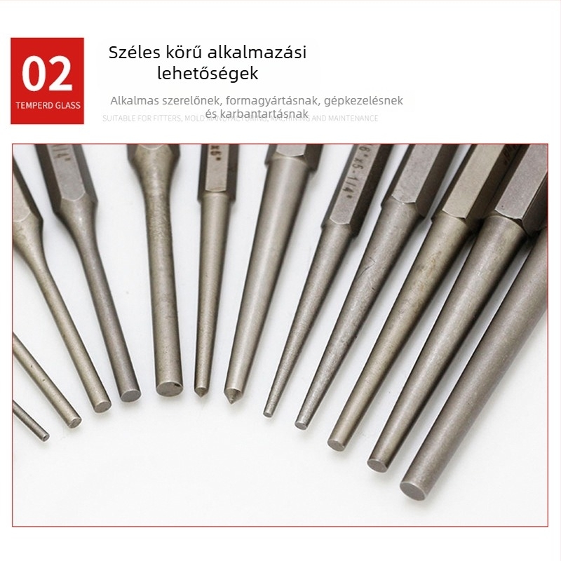 16 darabos punching chisels készlet hordozható roll táskával autójavításhoz