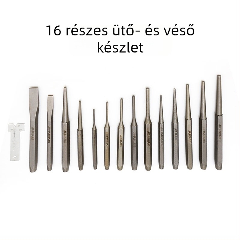 16 darabos punching chisels készlet hordozható roll táskával autójavításhoz