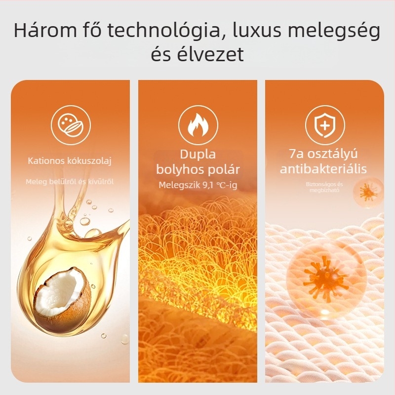 Férfiaknak szánt vastag termikus alsó gyapjú betétekkel és önmelegítő réteg
