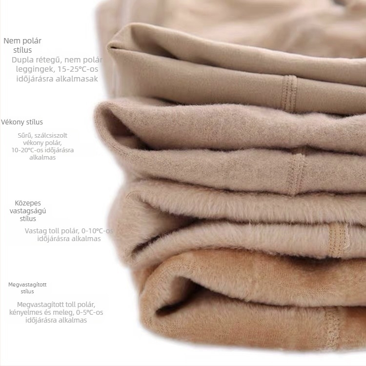 Nud árnyalatú harisnya fleece béléssel, kompresszióval, fényes felülettel, őszi-téli