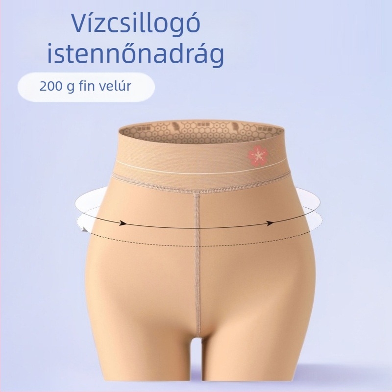 Nylon harisnyanadrág, melegen tartó, egyszínű, középső vastagság, egyoldalú ágyék rész