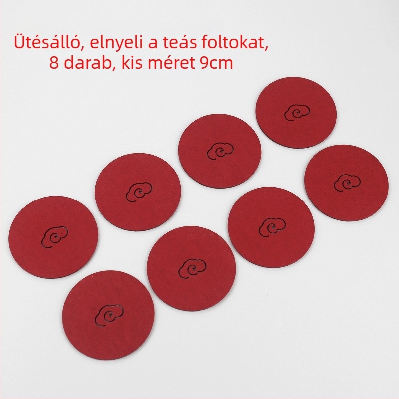 Kerek filcből készült teaalátét a teaceremóniához, hőszigetelő, csúszásmentes és nedvszívó