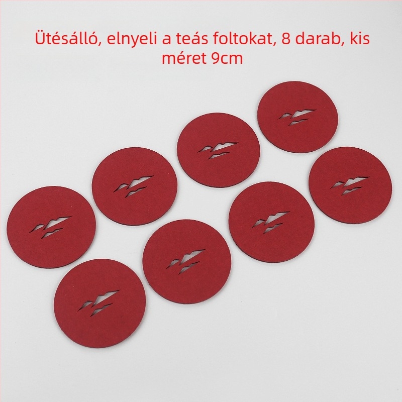 Kerek filcből készült teaalátét a teaceremóniához, hőszigetelő, csúszásmentes és nedvszívó