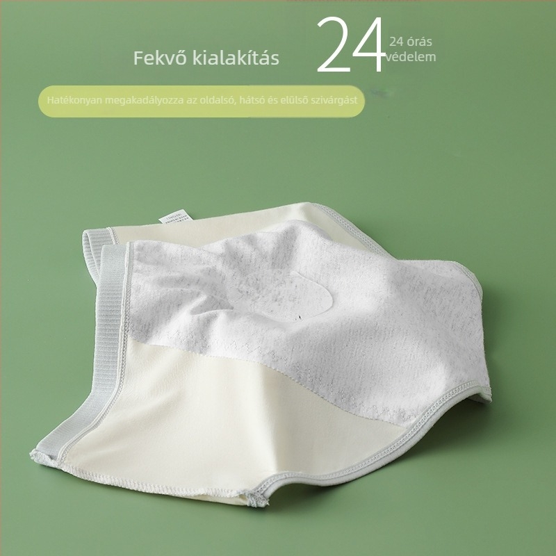 Női menstruációs fehérnemű pamutból, fő anyag 95% pamut, ágyéki bélés 95% pamut, középmagas derék, szivárgás elleni védelem