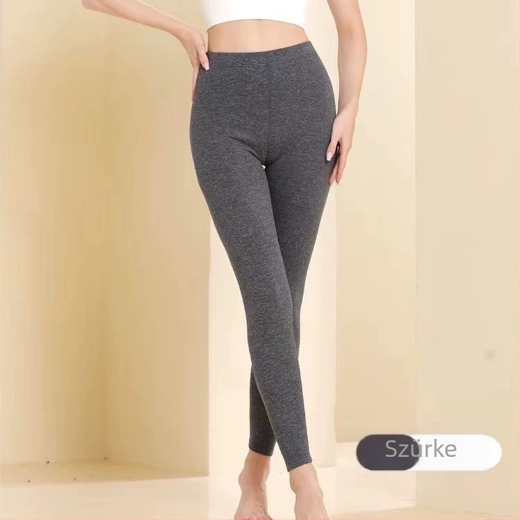 Női gyapjú-alapú termos leggings, magas derék, dupla réteg, erős melegség, elasztikusság, anti-pilling