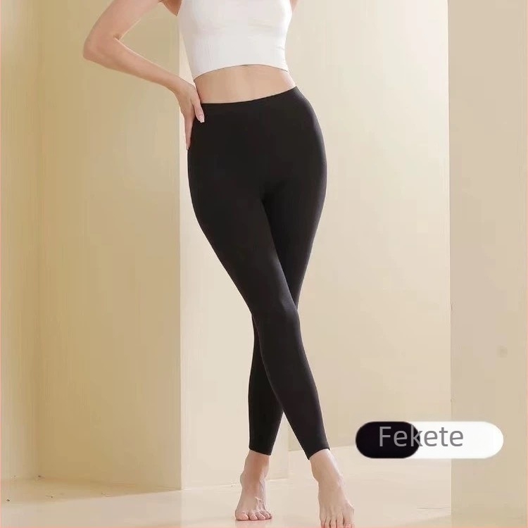 Női gyapjú-alapú termos leggings, magas derék, dupla réteg, erős melegség, elasztikusság, anti-pilling
