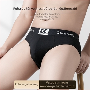 Férfi pamut alsónemű középső derekú, lélegző, varrat nélküli, viszkóz bélés.