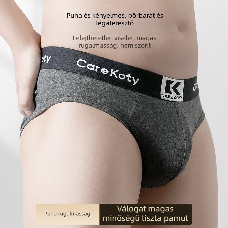 Férfi pamut alsónemű középső derekú, lélegző, varrat nélküli, viszkóz bélés.