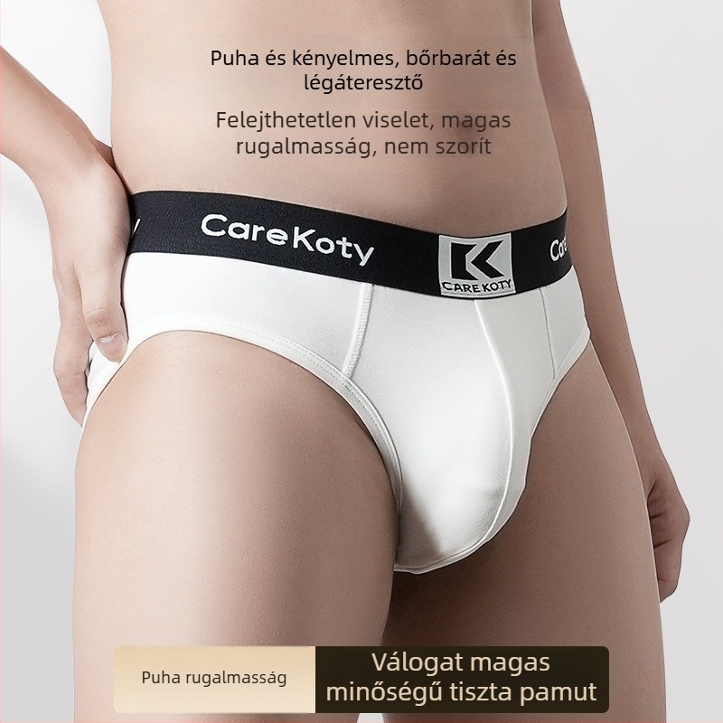 Férfi pamut alsónemű középső derekú, lélegző, varrat nélküli, viszkóz bélés.