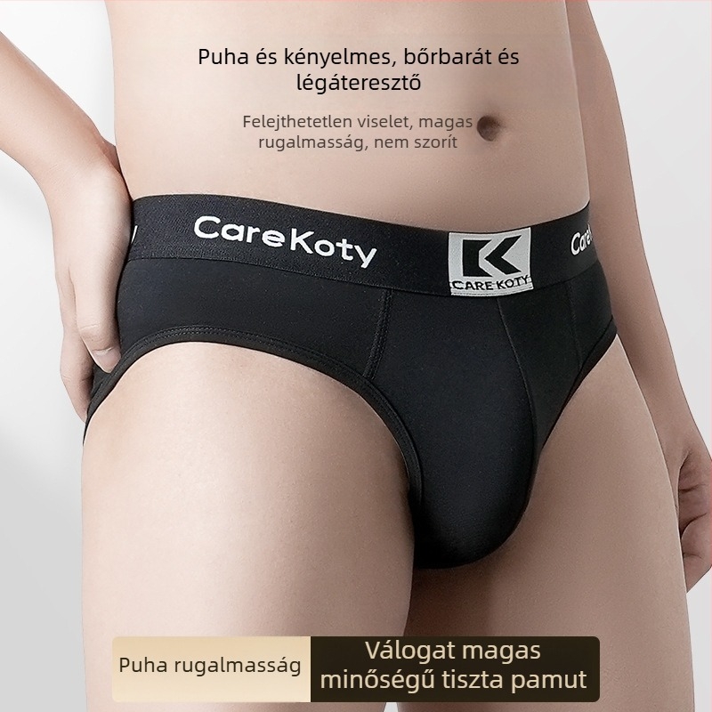 Férfi pamut alsónemű középső derekú, lélegző, varrat nélküli, viszkóz bélés.