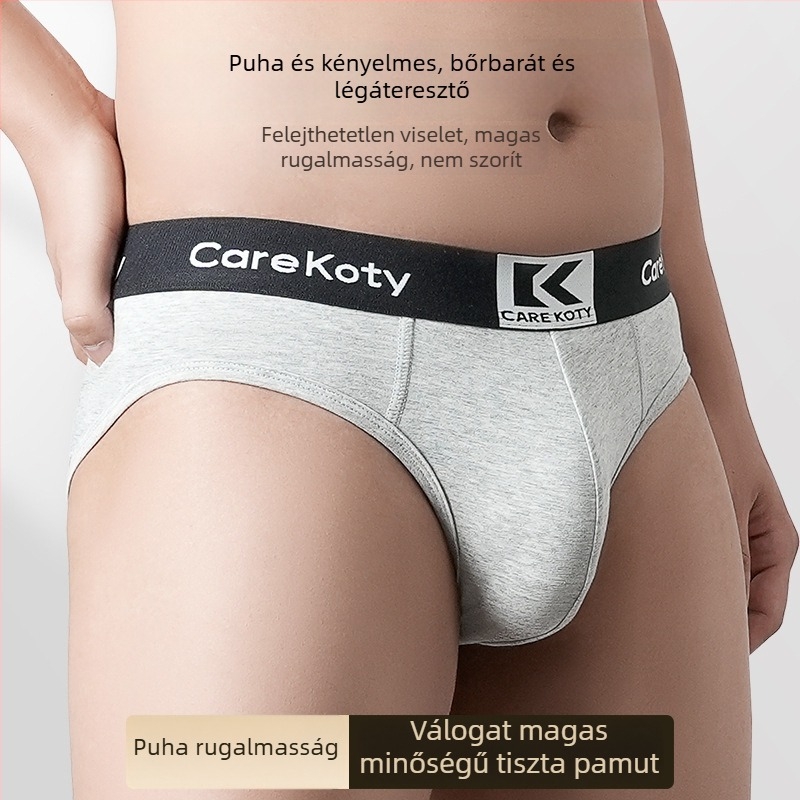 Férfi pamut alsónemű középső derekú, lélegző, varrat nélküli, viszkóz bélés.