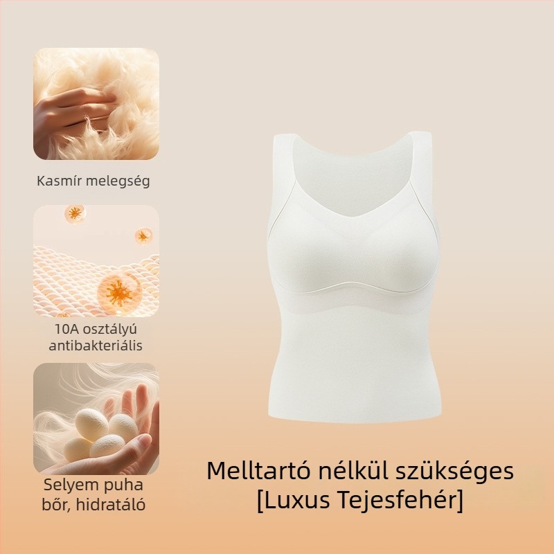 88688 Őszi–téli melegítő mellény beépített mellkas párnával és vállpántokkal, fleece béléssel, vastag, varrat nélküli belső felső nőknek
