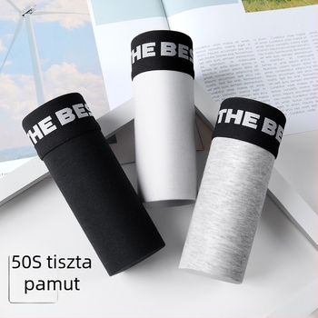 Férfi pamut brief, légáteresztő, középmagas derék, mintával és szöveggel, 95–100% pamut, négy évszak