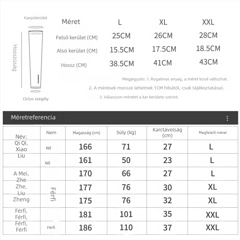 Kültéri UV-védett nylon karpántok – uniszex, ideális kerékpározáshoz, vezetéshez és túrázáshoz