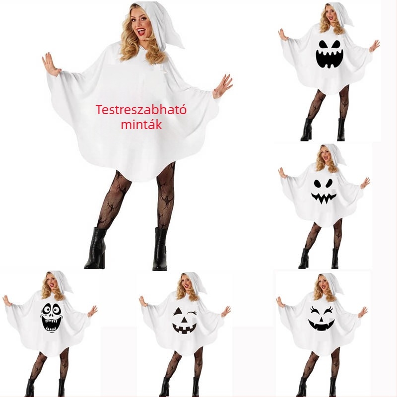 Kapucnis Halloween-szellem jelmez felnőtteknek — tökfej arcú cosplay, Han hans family, 2025 nyár