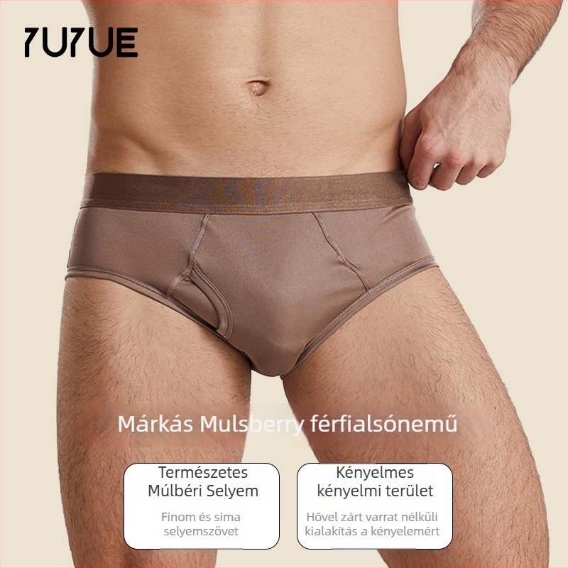 Férfi selyem brief, lélegző, középmagas derekú, Mulberry selyem, 95–100% selyem