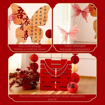 Esküvői helyszín dekoráció hátteret tartalmazó készlet – pillangó táblával, papírból és szalagból