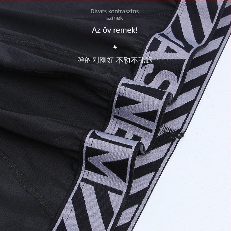 Férfi középmagasságú boxeralsó nylon Ice Silk anyagból, lélegző és gyorsan száradó, ágyék részben nylon 70–80%