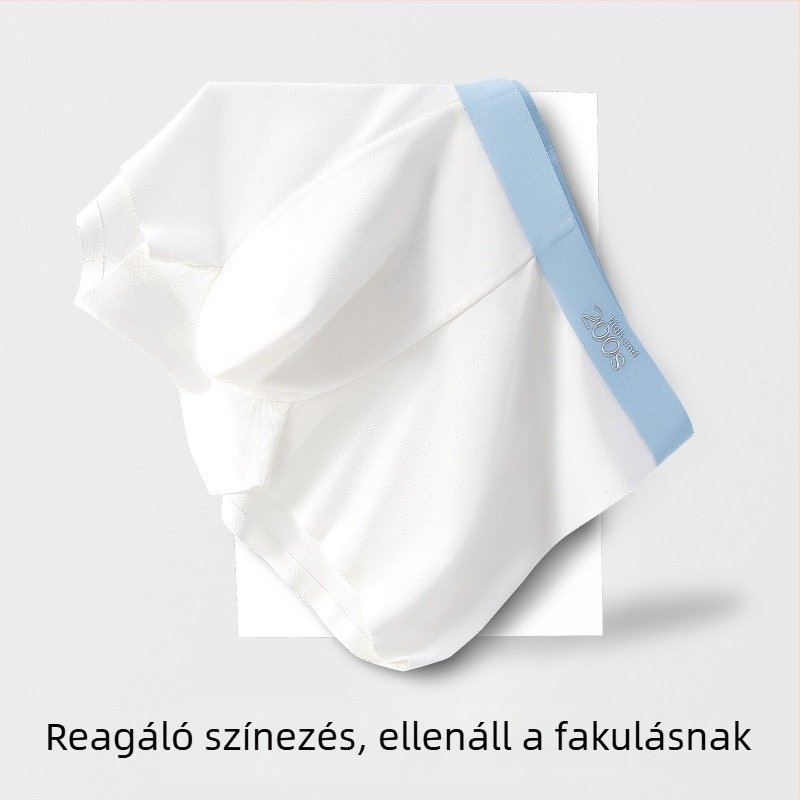 Férfi seamless pamut alsónemű, lélegző, antibakteriális, középmagas derekú, Mulberry selyemmel bélelt az ágyék tájékán