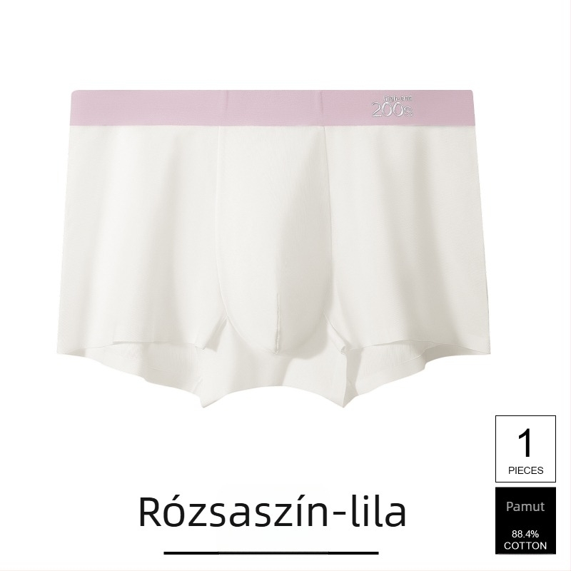 Férfi seamless pamut alsónemű, lélegző, antibakteriális, középmagas derekú, Mulberry selyemmel bélelt az ágyék tájékán
