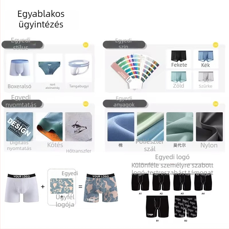 Férfi személyre szabott boxer brief poliészter anyagból