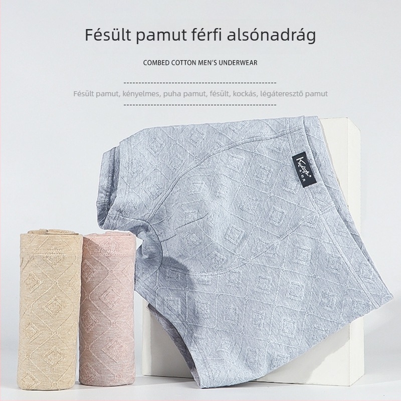 Nyári, tiszta pamut férfi alsónemű középtalpas, gyorsan száradó boxer briefs, bőrbarát, antibakteriális