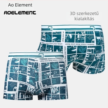 Férfi pamut boxeralsó, lazán szabott, lélegző kötött anyag, középmagas derékrész, minden évszakhoz