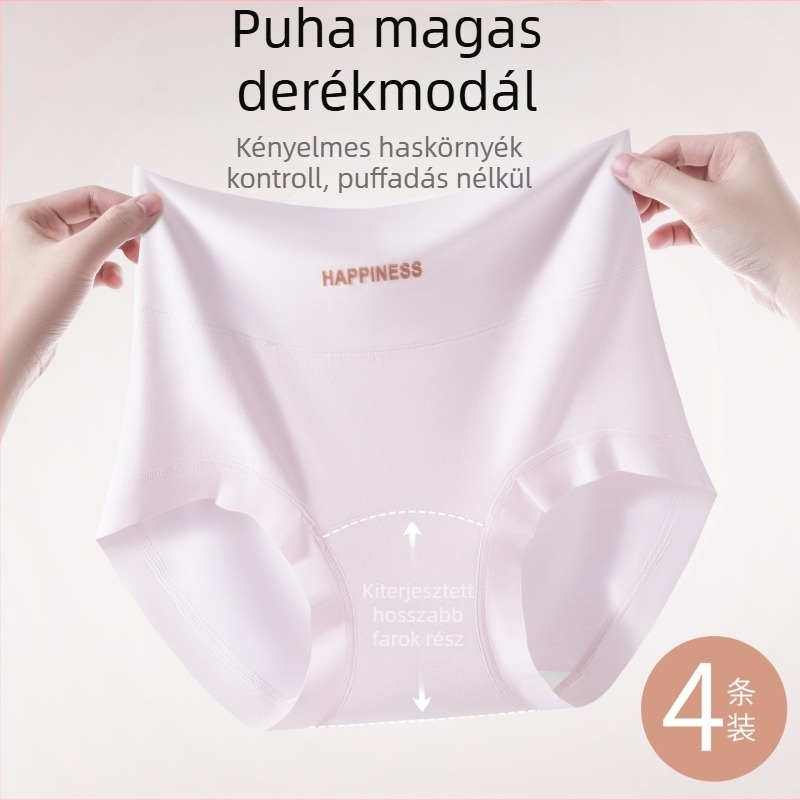 Női modal magas derekú bugyi, hasi formázás, antibakteriális, pamut bélés, plusz méret, 2025 új modell