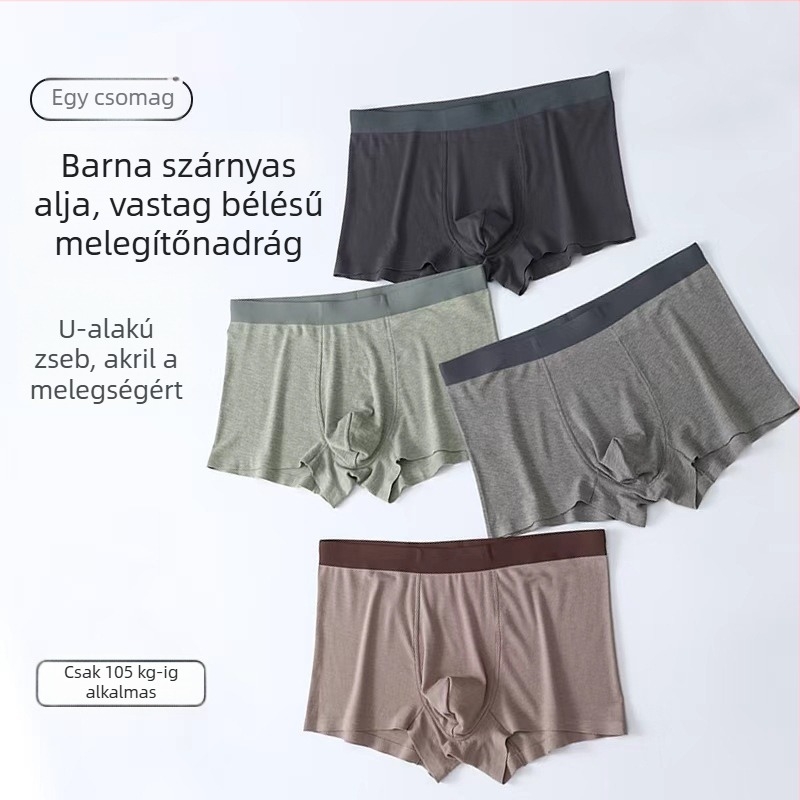 Férfi termikus boxer rövidnadrág, antibakteriális, Koreai stílusú, 7A, őszi-téli szezonra