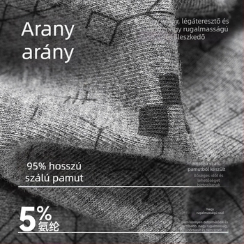 Férfi fehérnemű 100% pamutból, lélegző és puha, geometriai minta, nagy méret.