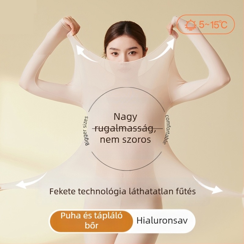 Női ultra vékony bázisréteg hyaluronsav bőrápoló anyaggal – melegítő felső és nadrág készlet