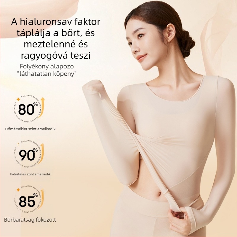 Női ultra vékony bázisréteg hyaluronsav bőrápoló anyaggal – melegítő felső és nadrág készlet