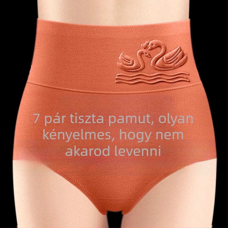 Női pamutból készült magas derekú alsónemű, antibakteriális, lélegző, hasi támasz, grafén antibakteriális