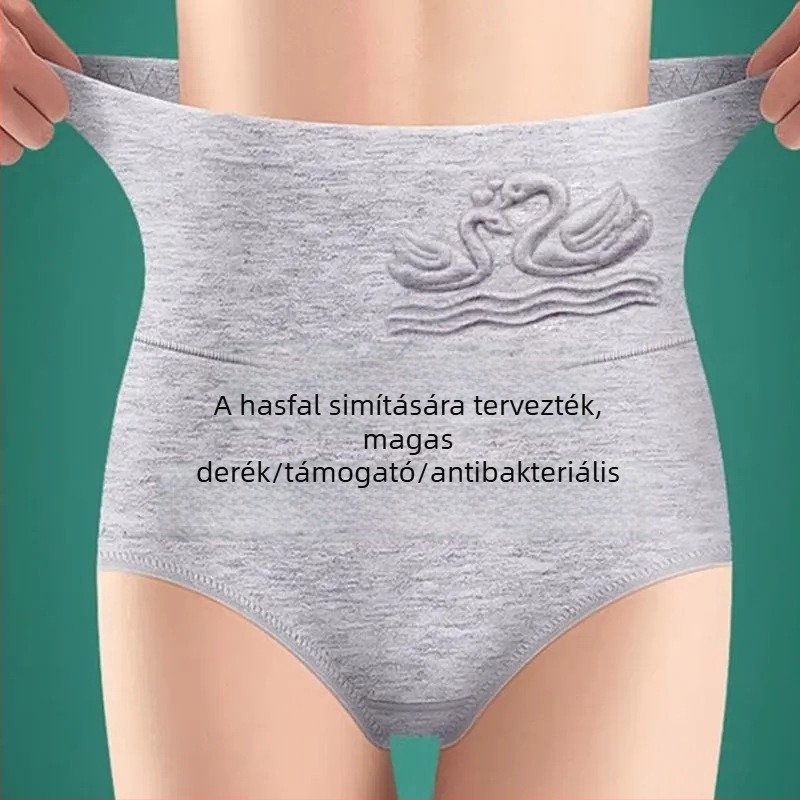 Női pamutból készült magas derekú alsónemű, antibakteriális, lélegző, hasi támasz, grafén antibakteriális