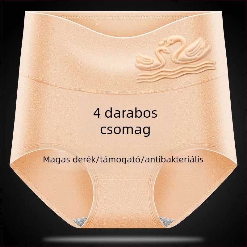 Női pamutból készült magas derekú alsónemű, antibakteriális, lélegző, hasi támasz, grafén antibakteriális