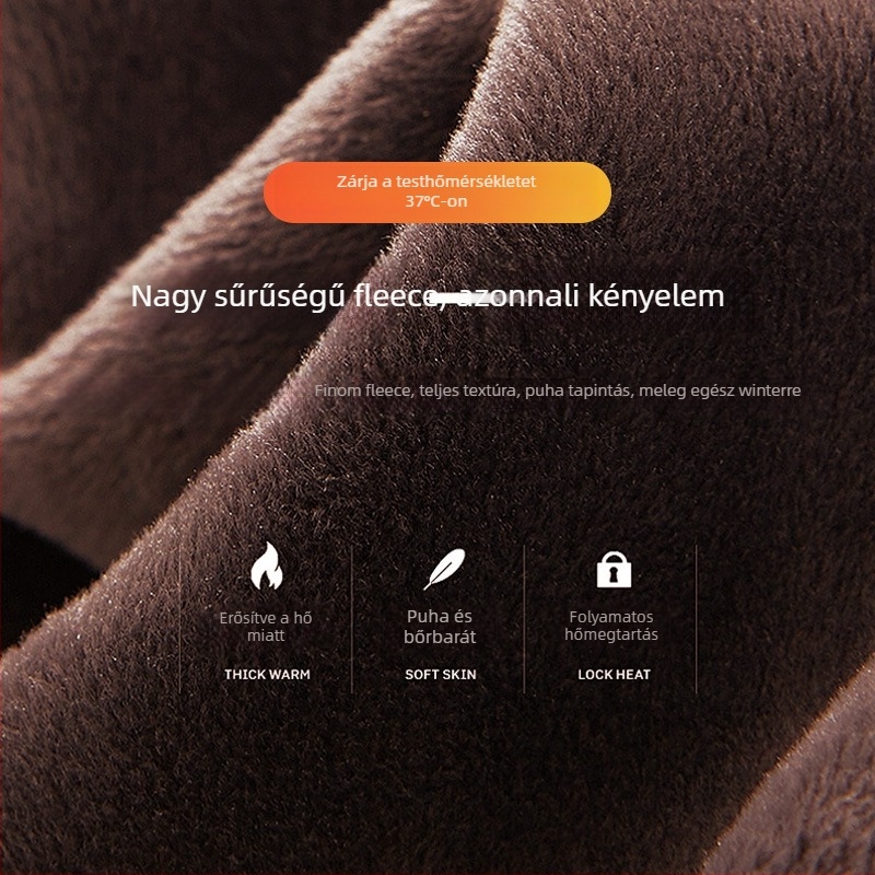 Férfi melegítő alsóruha készlet fleece-béleléssel, extra vast anyag, őszi–téli szezonra — hosszú ujjú felső és nadrág